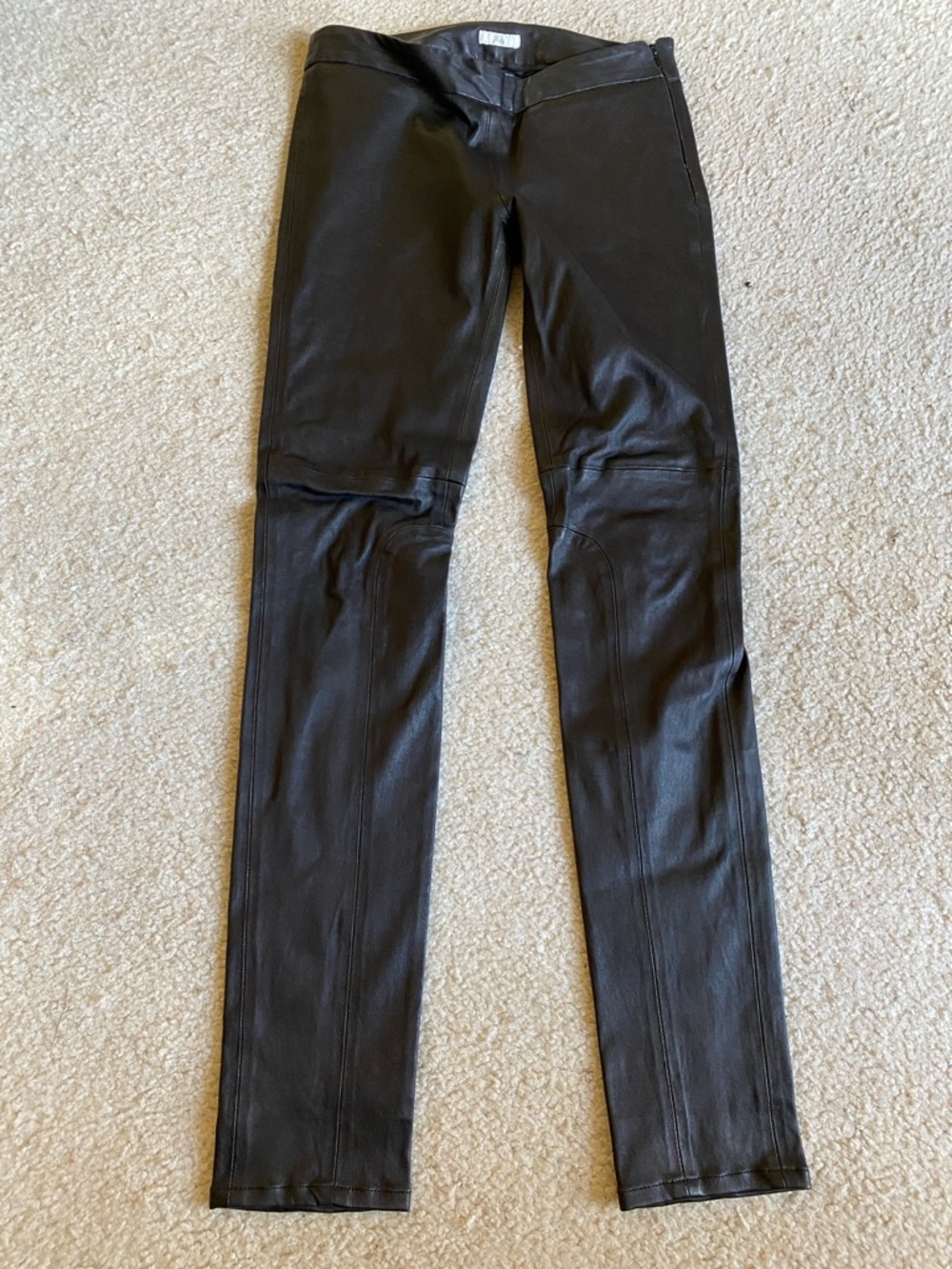 Joke black lamb skin stretch leggings, size 4